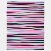Couverture Polaire Bandes verticales rose et noire (Devant)