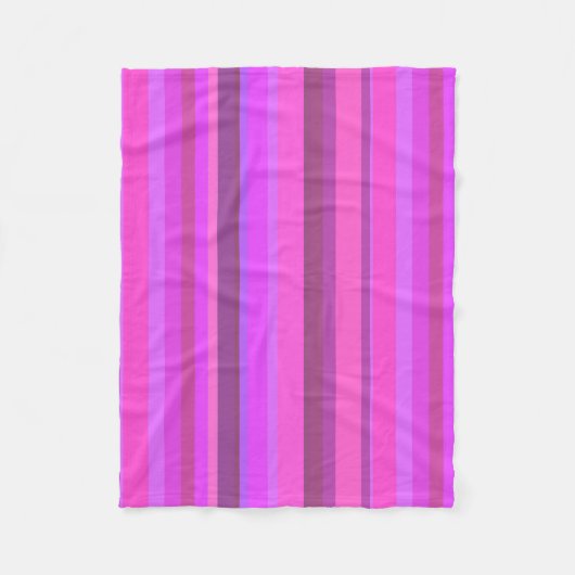Couverture Polaire Bandes verticales roses (Devant)
