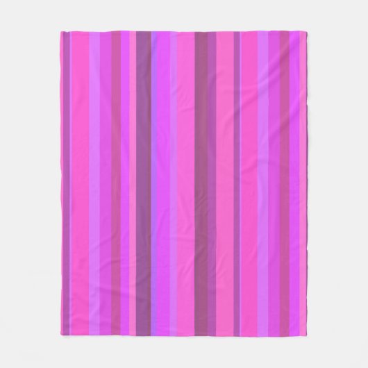 Couverture Polaire Bandes verticales roses (Devant)