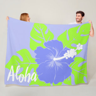 Couverture Polaire Banzai Beach Hibiscus hawaïen Aloha floral - Peri