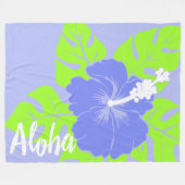 Couverture Polaire Banzai Beach Hibiscus hawaïen Aloha floral - Peri (Devant (Horizontal))