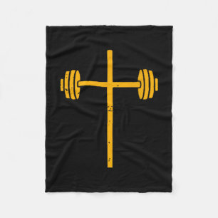 Couverture Polaire Barbell Cross-t-shirt drôle de travail chrétien Gy