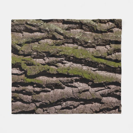 Couverture Polaire Barbier chêne moss tronc bois (Devant (Horizontal))