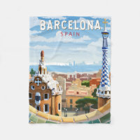 Barcelone Espagne Travel Art Vintage