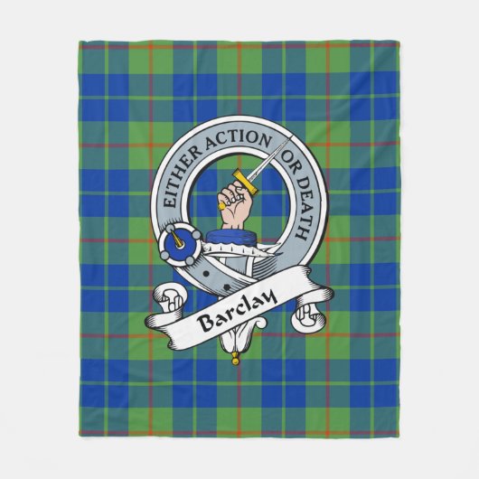 Couverture Polaire Barclay Chasse Ancien Clan Badge Tartan Plaid (Devant)