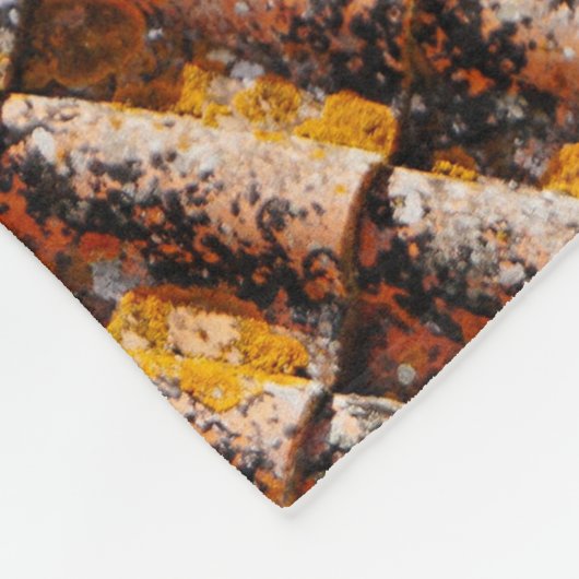Couverture Polaire Bardeaux de toit orange et noir (Coin)