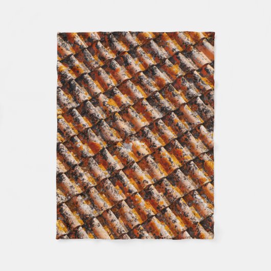 Couverture Polaire Bardeaux de toit orange et noir (Devant)