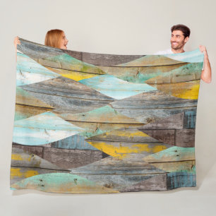 Couverture Polaire Barnwood Texture Automne Pastel Tones Motif