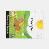 Couverture Polaire Barnyard Amis Pony, Chat, Chien, Poulet, Agneau (Devant (Horizontal))