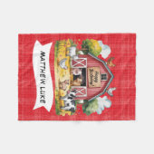 Couverture Polaire Barnyard Animaux 1er. Cadeau de fête d'anniversair (Devant (Horizontal))