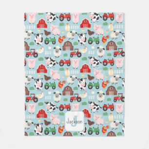 Couverture Polaire Barnyard Motif Farm Animal mignonne Enfants
