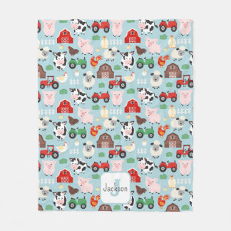 Couverture Polaire Barnyard Motif Farm Animal mignonne Enfants