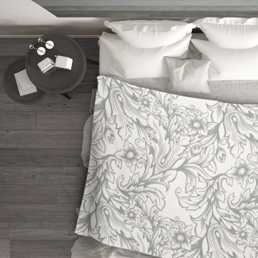 Couverture Polaire Baroque Acanthus Gris