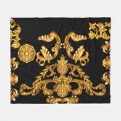 Couverture Polaire Baroque d'or, éléments ornementaux. (Devant (Horizontal))