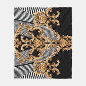 Couverture Polaire Baroque doré, décoration complexe. (Devant)