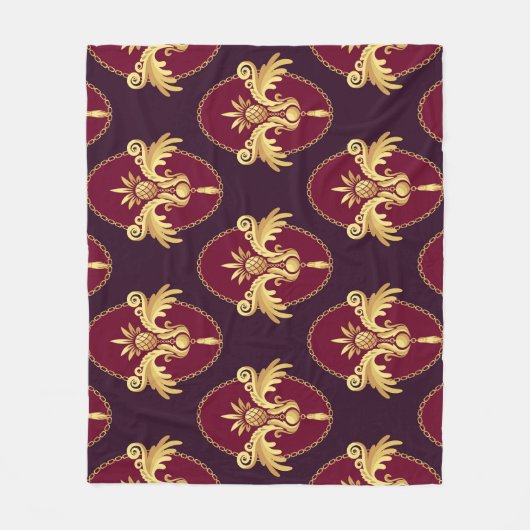 Couverture Polaire Baroque Gold Sconce Magenta Motif (Devant)