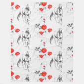 Couverture Polaire Baroque Horse Fleece Blanche (Devant)