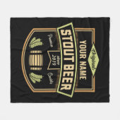 Couverture Polaire Barre Étiquette de brassage de bière foncée Stout  (Devant (Horizontal))