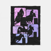 Couverture Polaire Barrel Racing Horse Barrel Racer Rodeo Cowgirl Wom (Devant)