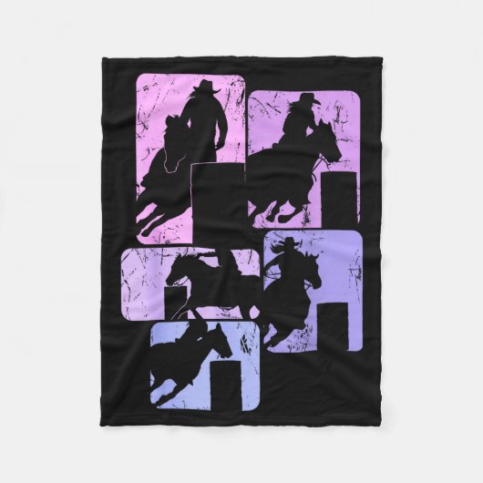 Couverture Polaire Barrel Racing Horse Barrel Racer Rodeo Cowgirl Wom (Devant)