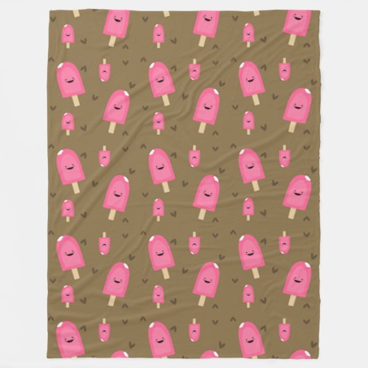 Couverture Polaire Bars à crème glacée rose (Devant)