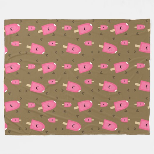 Couverture Polaire Bars à crème glacée rose (Devant (Horizontal))
