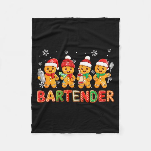 Couverture Polaire Bartender Job Group Santa Gingerbreads Xmas Cookie (Devant)