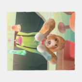 Couverture Polaire Bartending Dog in Retro Bar (Devant (Horizontal))