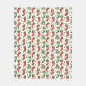 Couverture Polaire Bas de Noël verts et rouges (Devant)