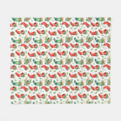 Couverture Polaire Bas de Noël verts et rouges (Devant (Horizontal))