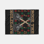 Couverture Polaire Basculez le chandail laid de Noël de guitare de (Devant (Horizontal))