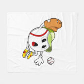 Couverture Polaire Base-ball avec Baseball Glove & Cap (Devant (Horizontal))