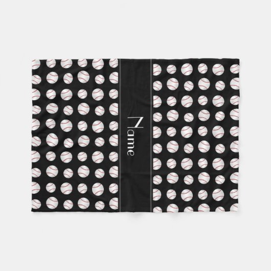 Couverture Polaire Base-ball noirs nommés personnalisés (Devant (Horizontal))