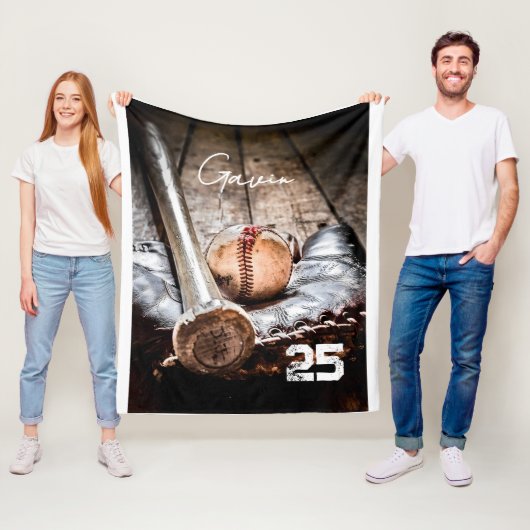 Couverture Polaire Base-ball personnalisé Blanche polaire Great Custo (En situation)