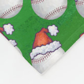 Couverture Polaire Baseball à Santa Hat Motif sur Vert (Coin)