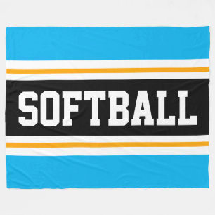 Couverture Polaire BASEBALL amusant bleu azur noir rayures athlétique