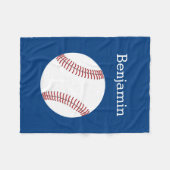 Couverture Polaire Baseball avec nom personnalisé - Royal Blue (Devant (Horizontal))