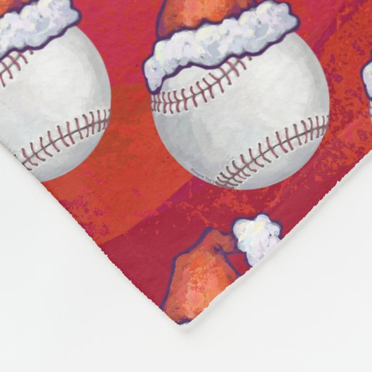 Couverture Polaire Baseball avec Santa Hat sur Rouge (Coin)