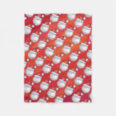 Couverture Polaire Baseball avec Santa Hat sur Rouge (Devant)