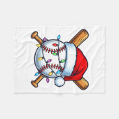 Couverture Polaire Baseball Christmas Lights Santa Christmas Baseball (Devant (Horizontal))