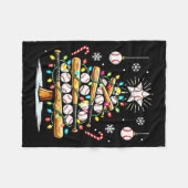 Couverture Polaire Baseball Christmas Tree Lights  (Devant (Horizontal))