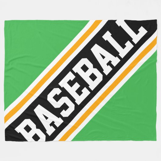 Couverture Polaire BASEBALL Cool vert vif Black Racing rayures (Devant (Horizontal))