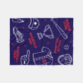 Couverture Polaire Baseball Doodle Pattern Custom Name Senior Gift (Devant (Horizontal))
