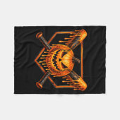 Couverture Polaire Baseball Drip Citrouille Fantôme Effrayant Hallowe (Devant (Horizontal))