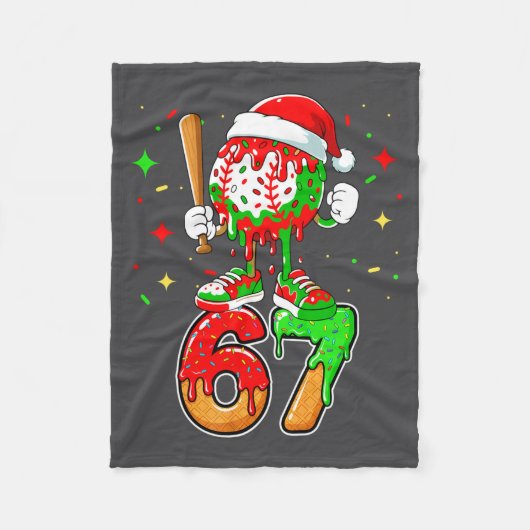 Couverture Polaire Baseball Drip Numéro 67 Mème Crème Glacée Dripng C (Devant)