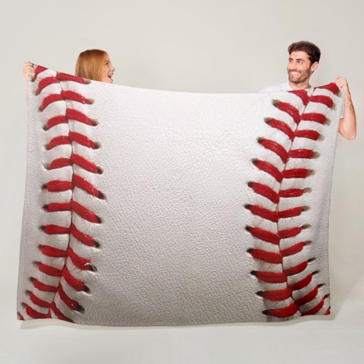 Couverture Polaire Baseball et Softball Classiques Couture Rouge (En situation)