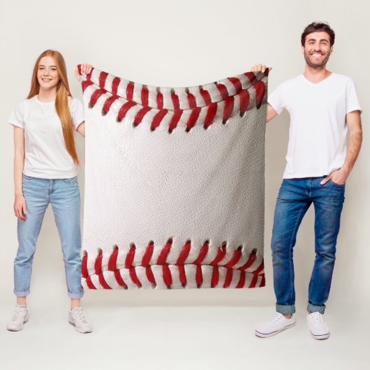Couverture Polaire Baseball et Softball Classiques Couture Rouge (En situation)