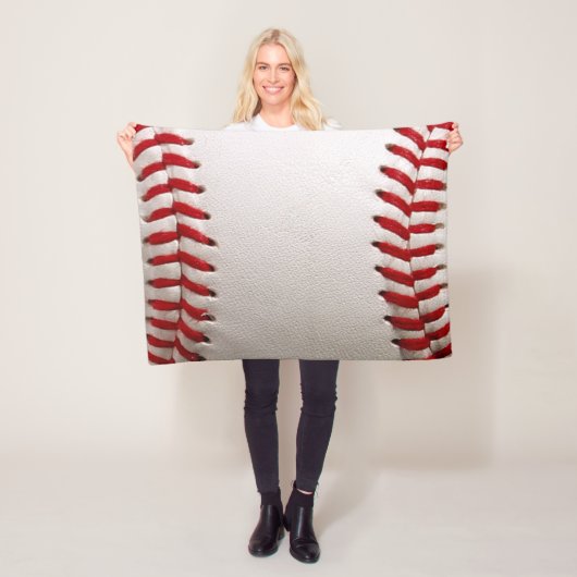 Couverture Polaire Baseball et Softball Classiques Couture Rouge (En situation)