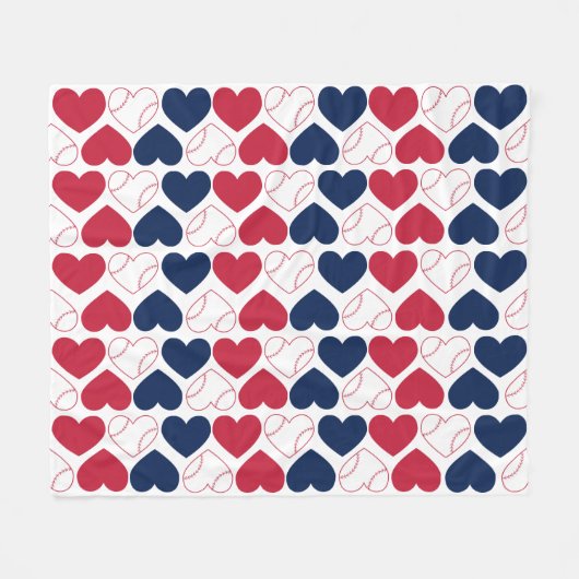 Couverture Polaire Baseball Heart (Devant (Horizontal))