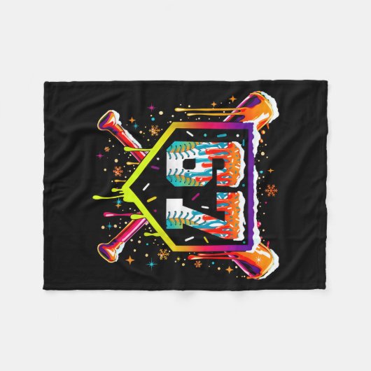 Couverture Polaire Baseball Ice Cream Drip Number 67 Six Seven Meme C (Devant (Horizontal))